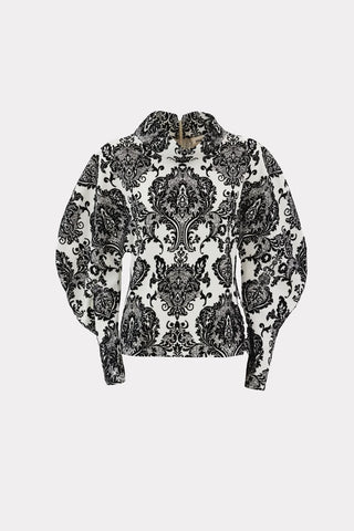 Velvet Patterned Knit Blouse