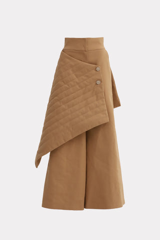 Vintage Wool Blend Quilted Pants Camel