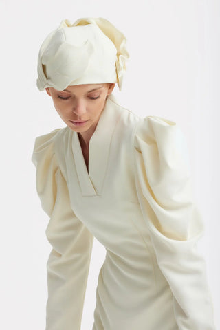 Accesoriu pentru cap – mini pălărie de seară - ivory